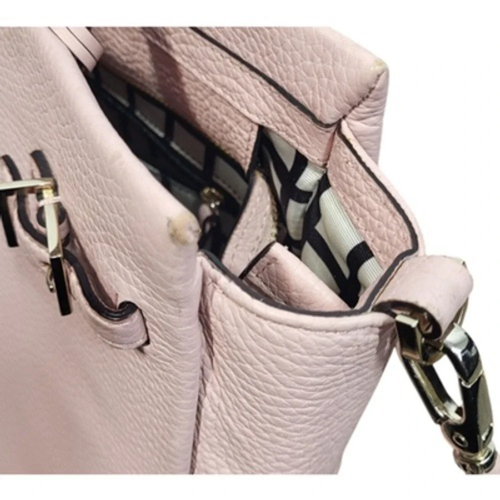 Kate Spade Holden Street Lanie Bag Pebbled Leather Pink Adjustable Strap Zip Top